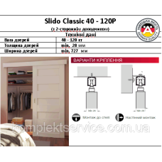 Раздвижные системы Slido Classic 40-120P с 2х-сторонним доводчиком